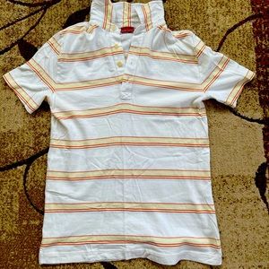 Mens Pure Stuff Cotton Striped Polo Slim Fit Small